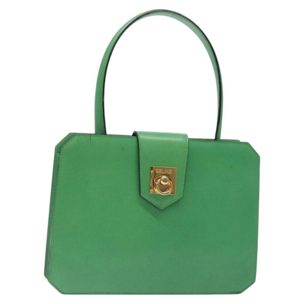 Celine Vintage Leather Green Leather Handbag